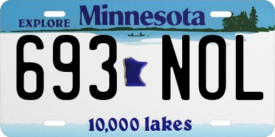 MN license plate 693NOL