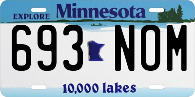 MN license plate 693NOM