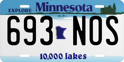 MN license plate 693NOS