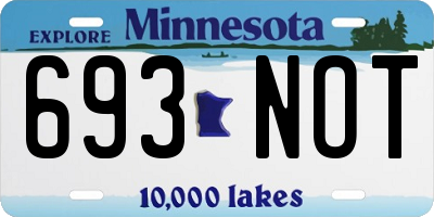 MN license plate 693NOT