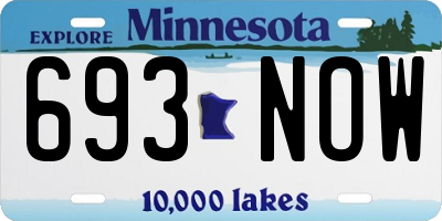 MN license plate 693NOW