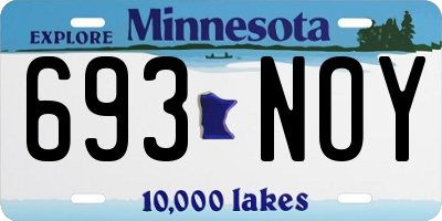MN license plate 693NOY