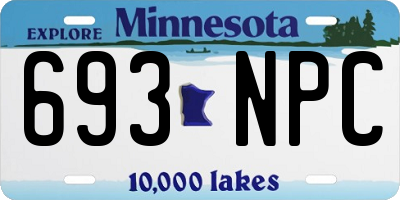 MN license plate 693NPC
