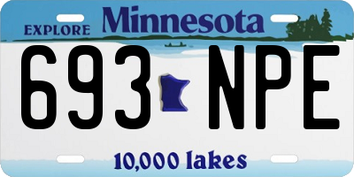 MN license plate 693NPE