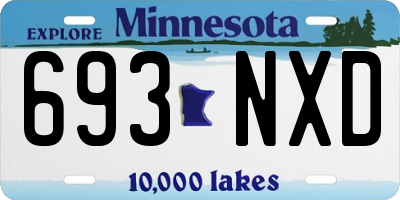 MN license plate 693NXD