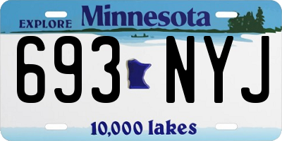 MN license plate 693NYJ