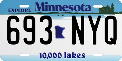 MN license plate 693NYQ
