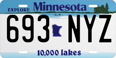 MN license plate 693NYZ