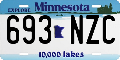 MN license plate 693NZC