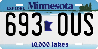 MN license plate 693OUS