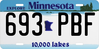 MN license plate 693PBF