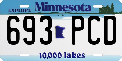 MN license plate 693PCD