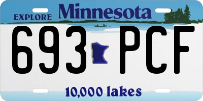 MN license plate 693PCF
