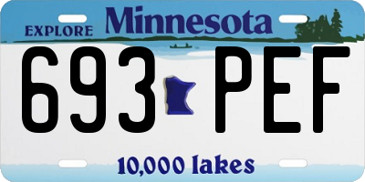 MN license plate 693PEF