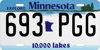 MN license plate 693PGG