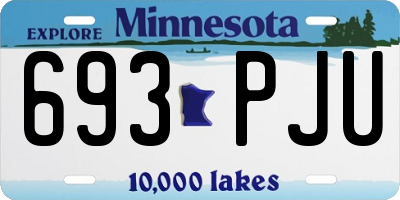 MN license plate 693PJU