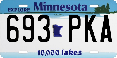 MN license plate 693PKA