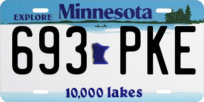 MN license plate 693PKE