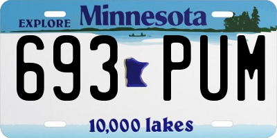 MN license plate 693PUM