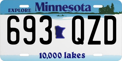 MN license plate 693QZD