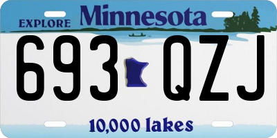 MN license plate 693QZJ