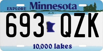 MN license plate 693QZK