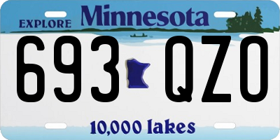 MN license plate 693QZO