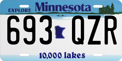 MN license plate 693QZR