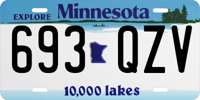MN license plate 693QZV