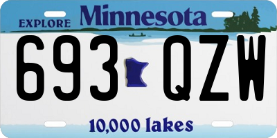 MN license plate 693QZW