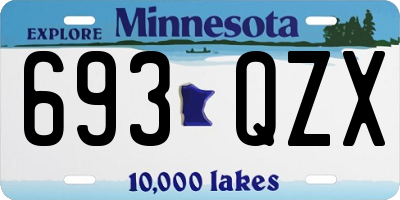 MN license plate 693QZX