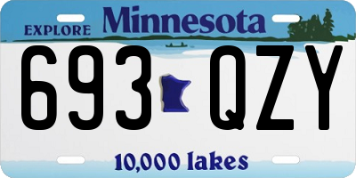 MN license plate 693QZY