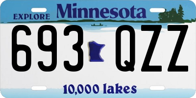 MN license plate 693QZZ