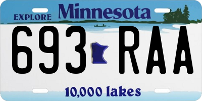 MN license plate 693RAA