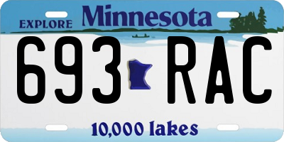 MN license plate 693RAC