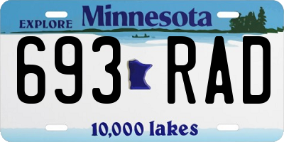 MN license plate 693RAD