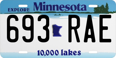 MN license plate 693RAE