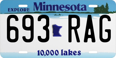 MN license plate 693RAG
