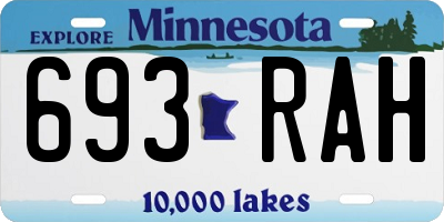MN license plate 693RAH