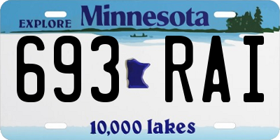 MN license plate 693RAI