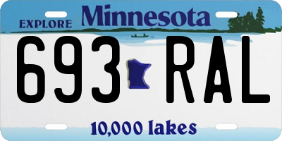MN license plate 693RAL