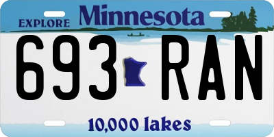 MN license plate 693RAN