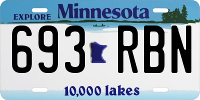 MN license plate 693RBN