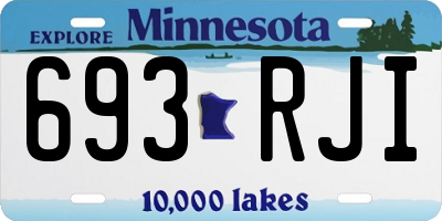 MN license plate 693RJI