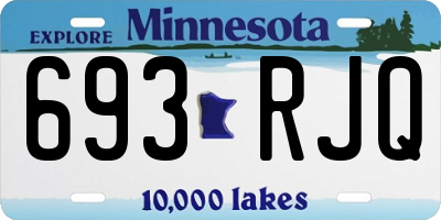 MN license plate 693RJQ