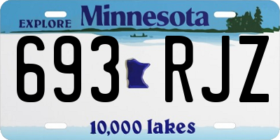 MN license plate 693RJZ