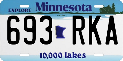 MN license plate 693RKA