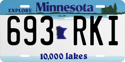 MN license plate 693RKI