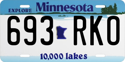 MN license plate 693RKO
