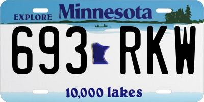 MN license plate 693RKW